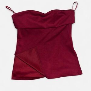 Burgundy Strapless Top